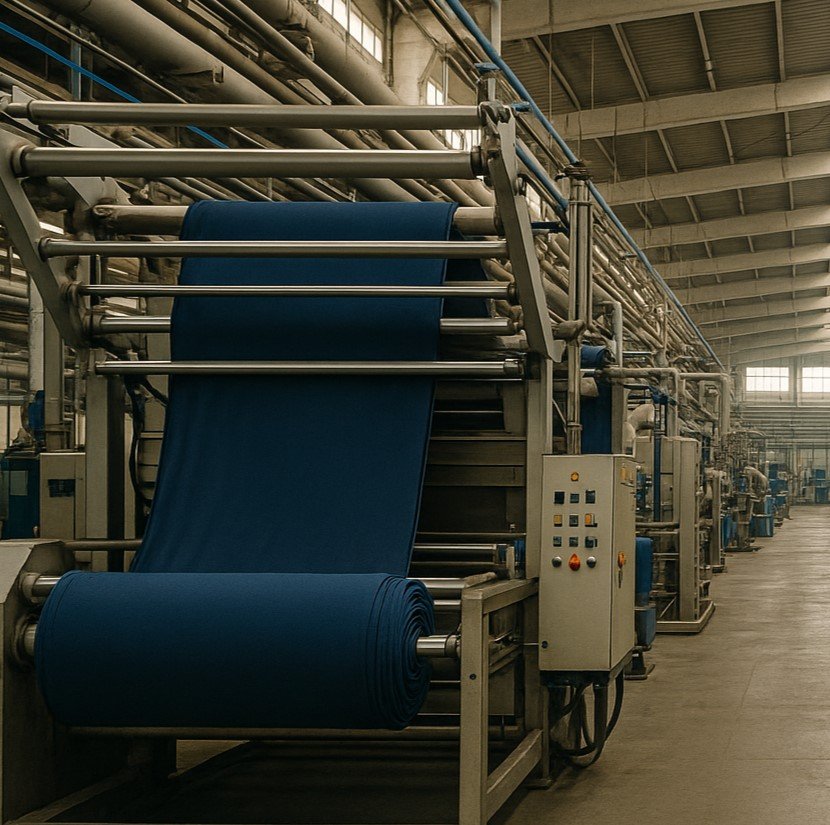 Textile machinery in a factory